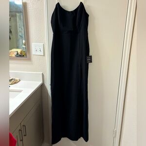 BRAND NEW Lulus Sensational Beauty Black Strapless Maxi Dress Sizd Large